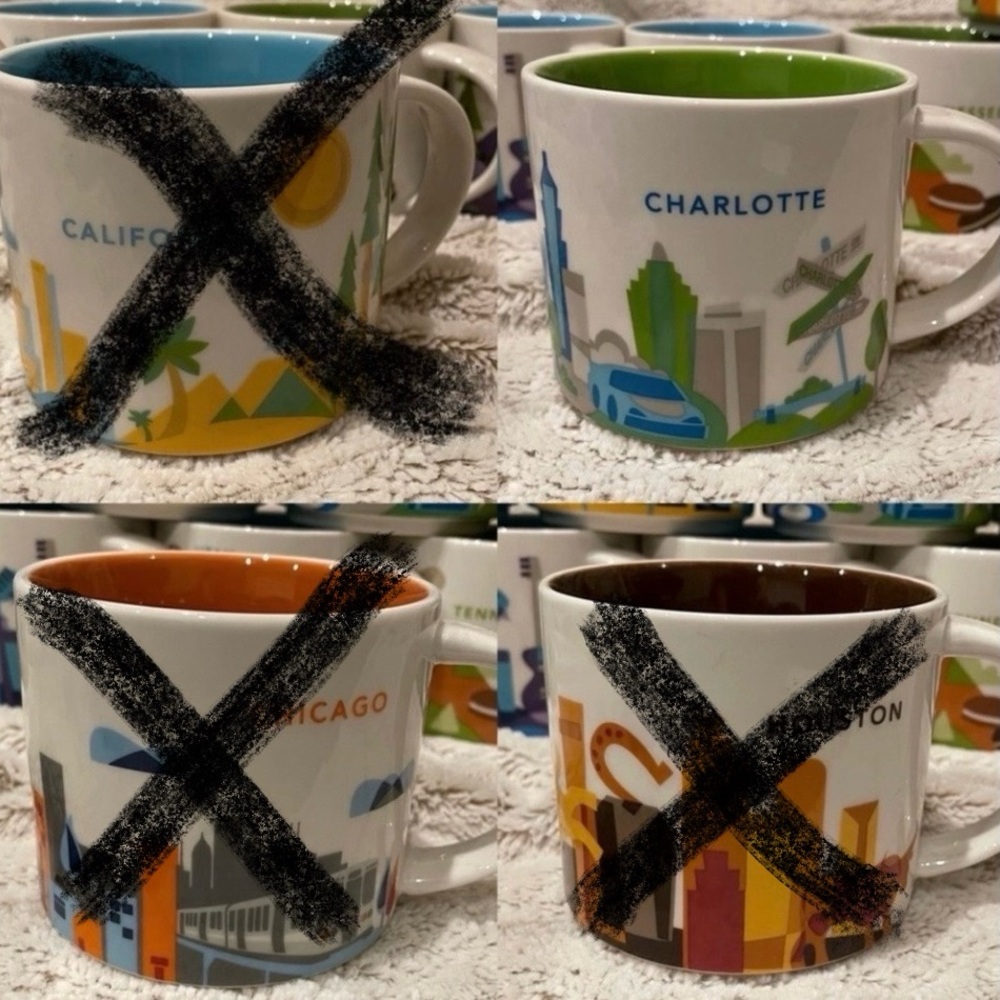 Starbucks “You are Here” 14 oz Mugs - Picture 2 of 6